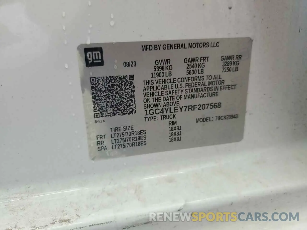 12 Photograph of a damaged car 1GC4YLEY7RF207568 CHEVROLET ALL Models 2024