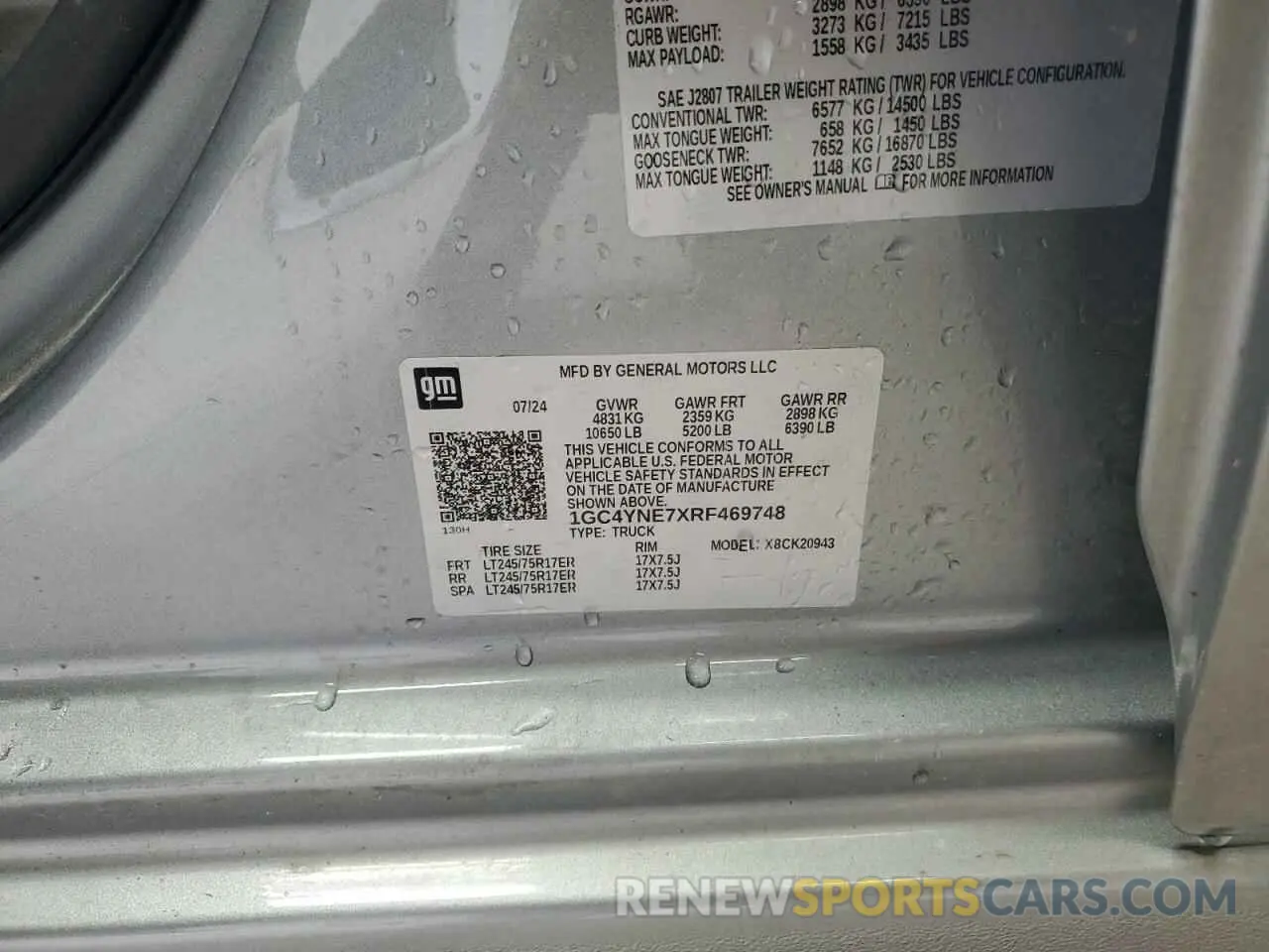 12 Photograph of a damaged car 1GC4YNE7XRF469748 CHEVROLET ALL Models 2024