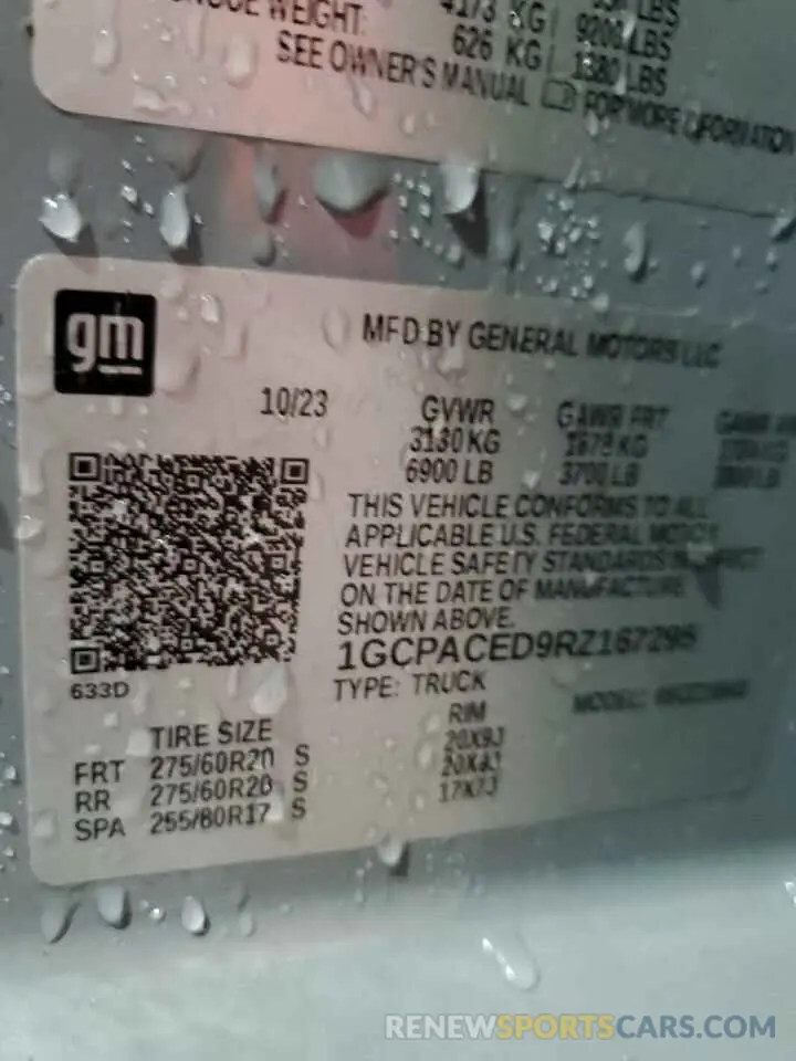 12 Photograph of a damaged car 1GCPACED9RZ167295 CHEVROLET ALL Models 2024