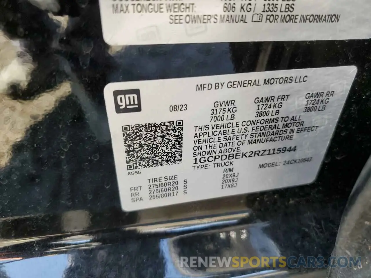 12 Photograph of a damaged car 1GCPDBEK2RZ115944 CHEVROLET ALL Models 2024