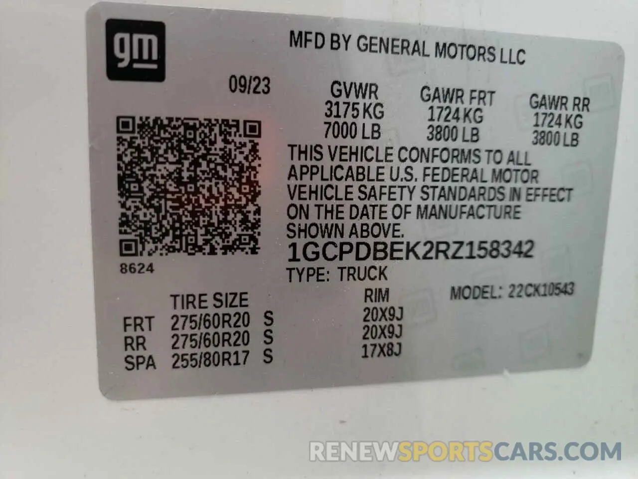 12 Photograph of a damaged car 1GCPDBEK2RZ158342 CHEVROLET ALL Models 2024