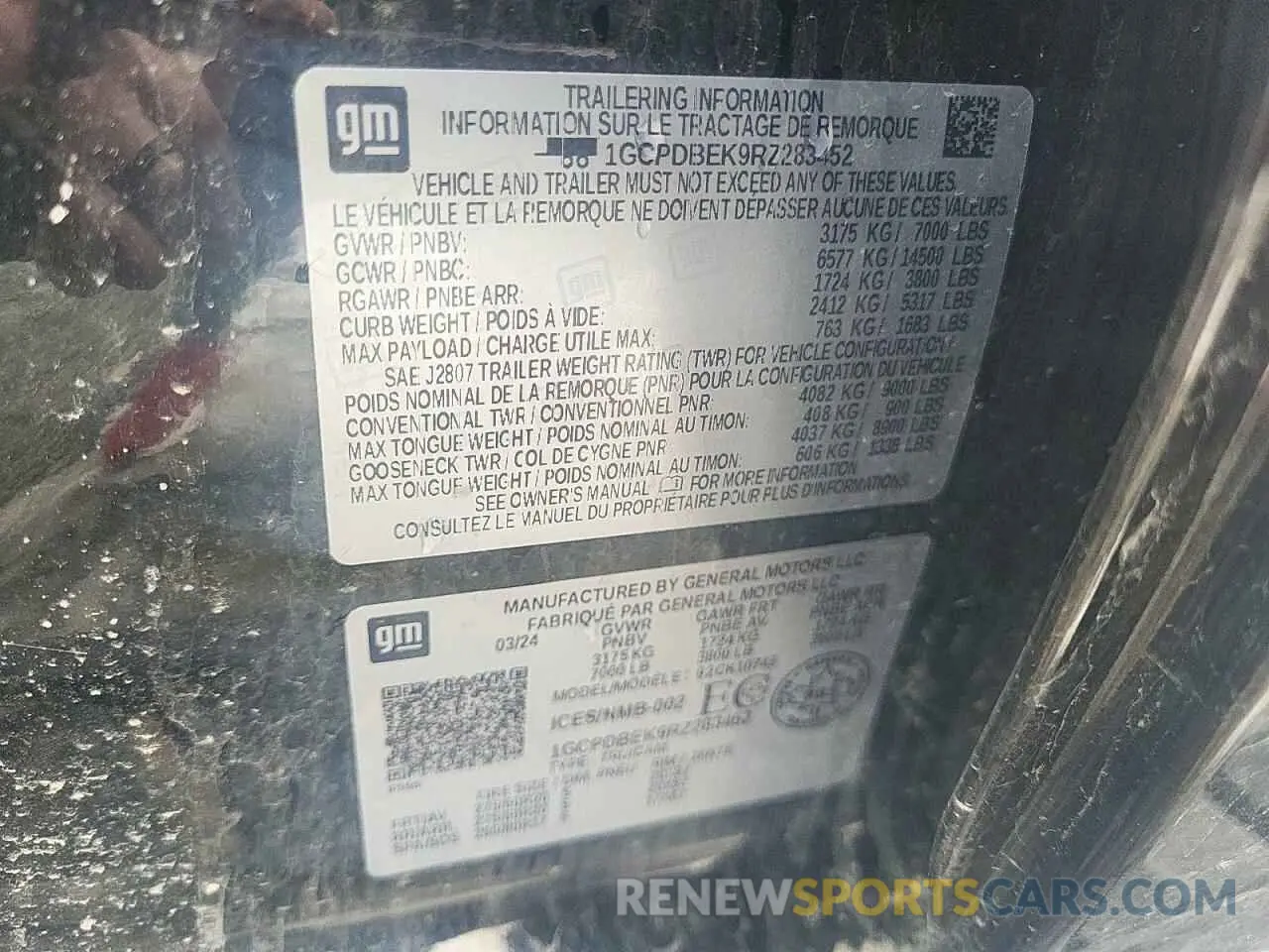 12 Photograph of a damaged car 1GCPDBEK9RZ283452 CHEVROLET ALL Models 2024