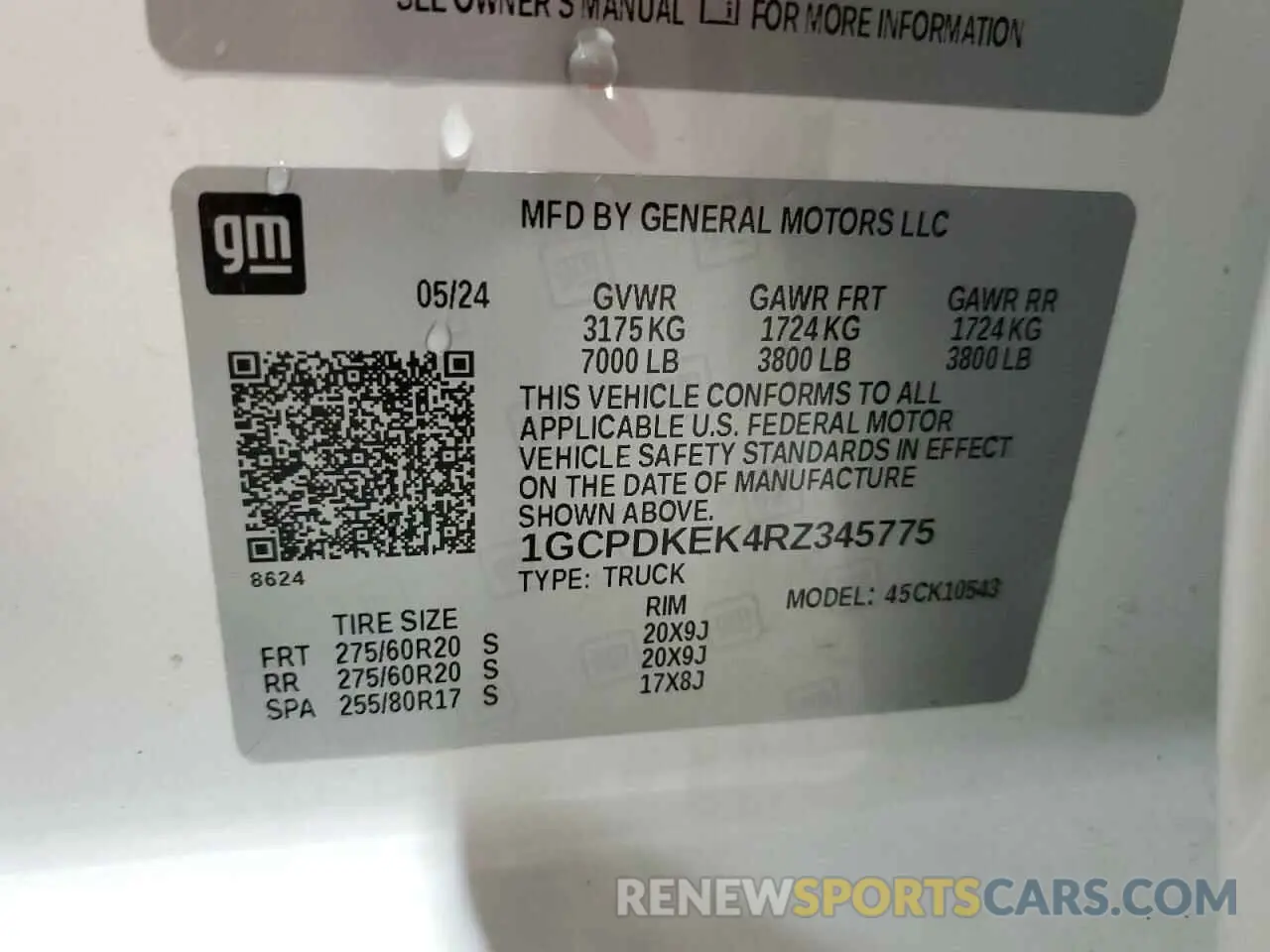 12 Photograph of a damaged car 1GCPDKEK4RZ345775 CHEVROLET ALL Models 2024