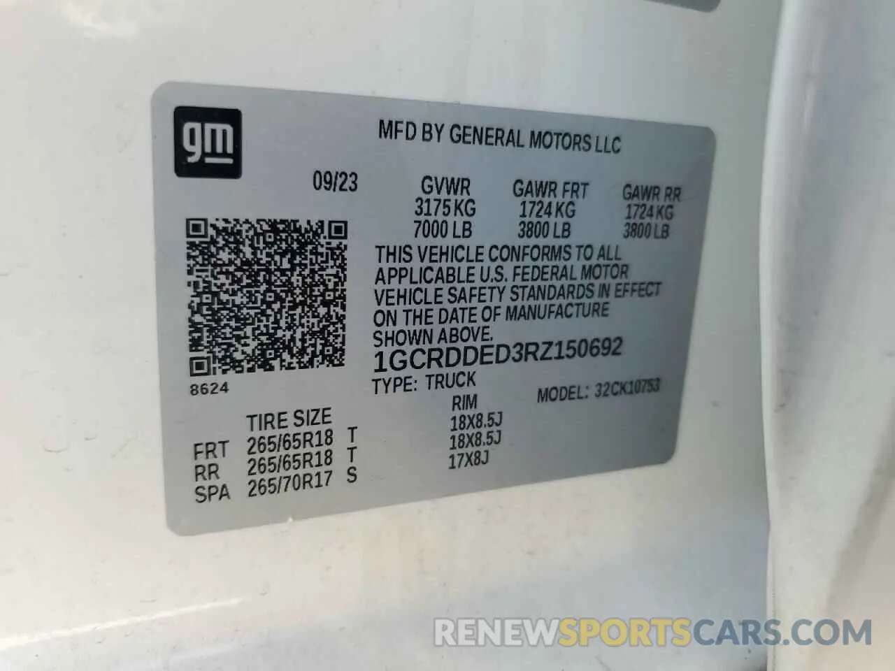 12 Photograph of a damaged car 1GCRDDED3RZ150692 CHEVROLET ALL Models 2024