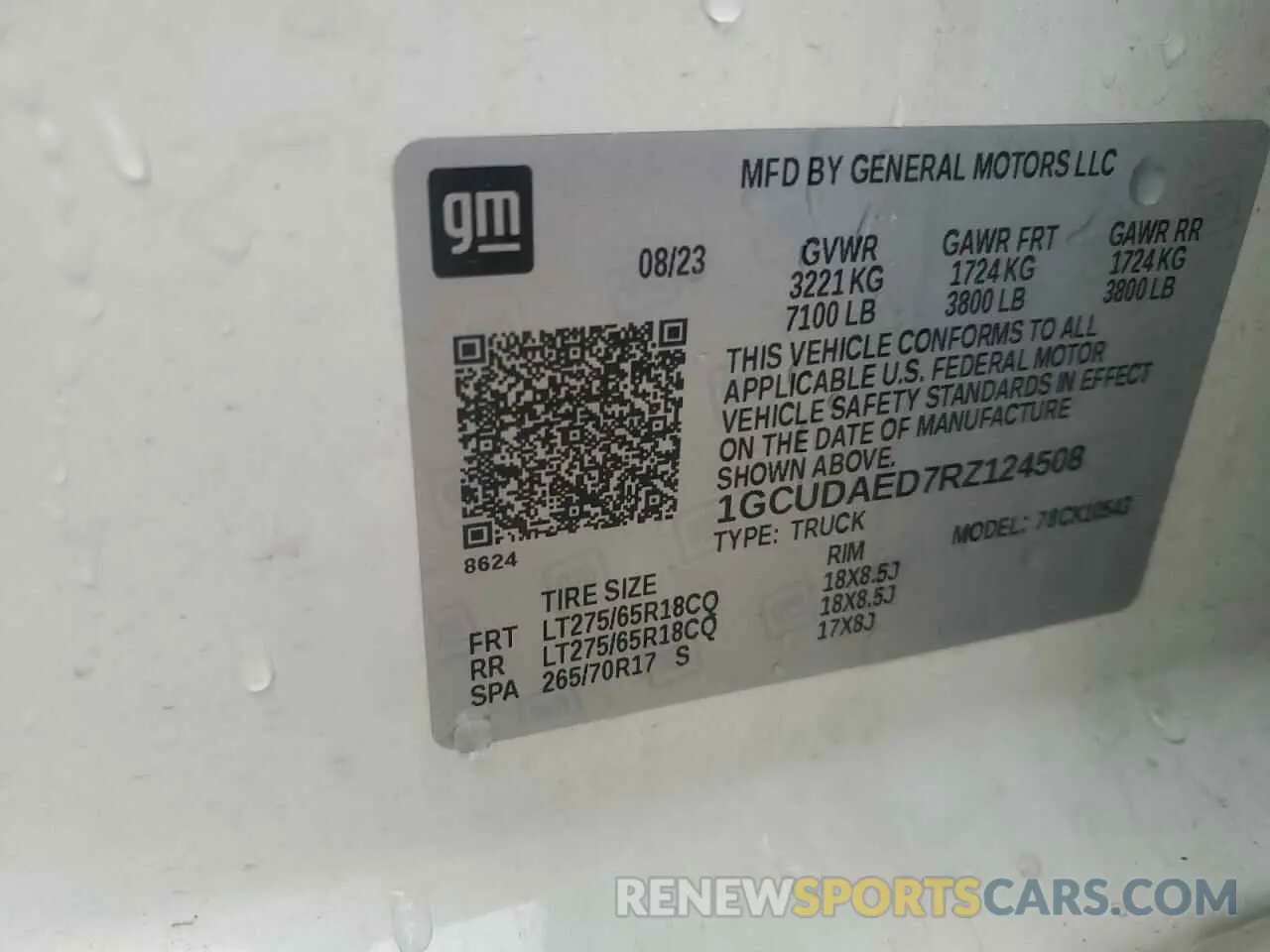 13 Photograph of a damaged car 1GCUDAED7RZ124508 CHEVROLET ALL Models 2024