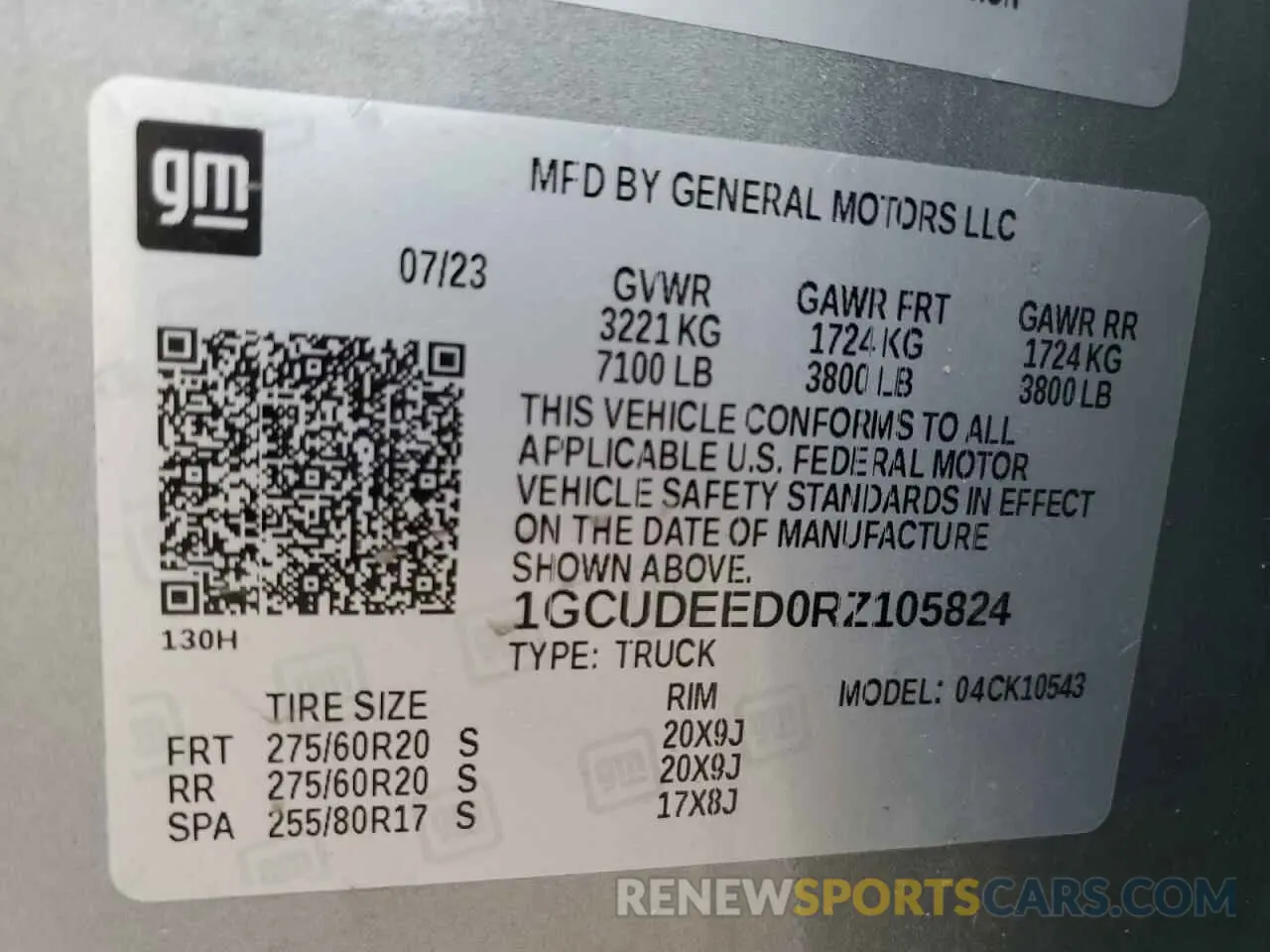 12 Photograph of a damaged car 1GCUDEED0RZ105824 CHEVROLET ALL Models 2024