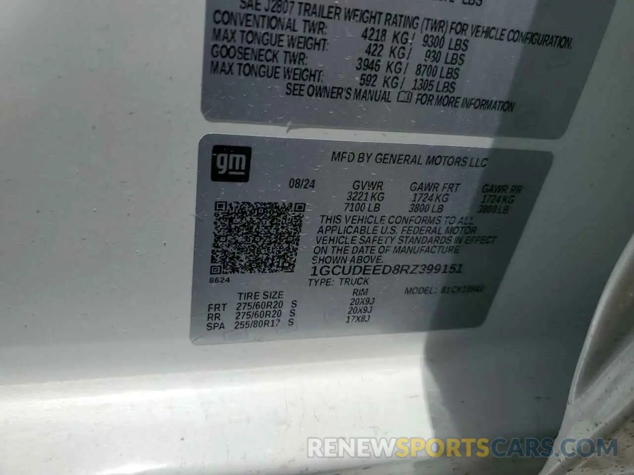 15 Photograph of a damaged car 1GCUDEED8RZ399151 CHEVROLET ALL Models 2024
