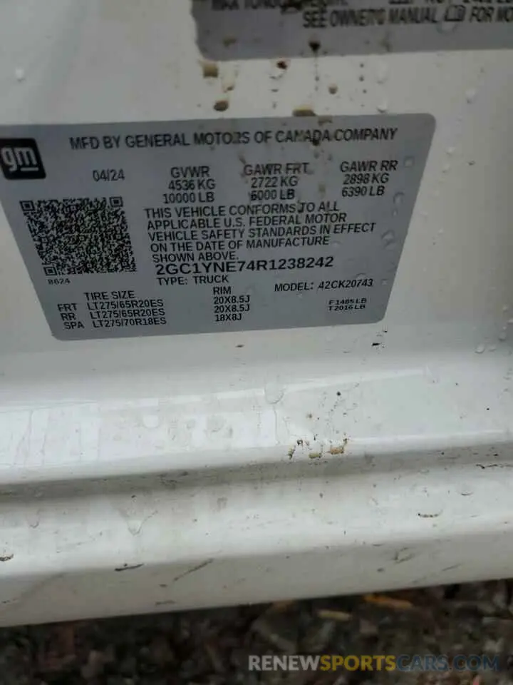 12 Photograph of a damaged car 2GC1YNE74R1238242 CHEVROLET ALL Models 2024