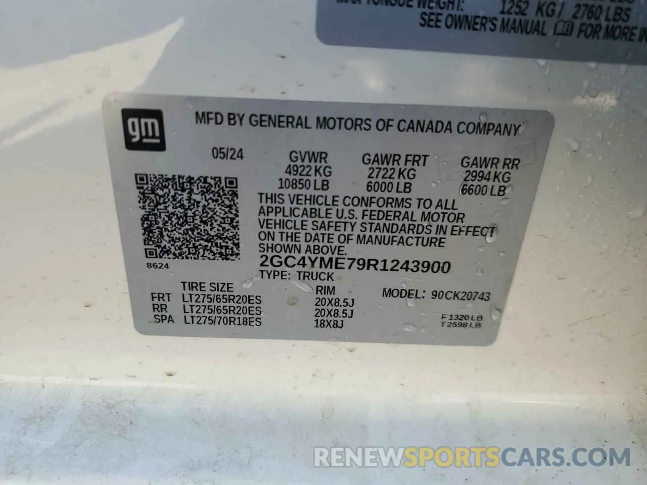 12 Photograph of a damaged car 2GC4YME79R1243900 CHEVROLET ALL Models 2024
