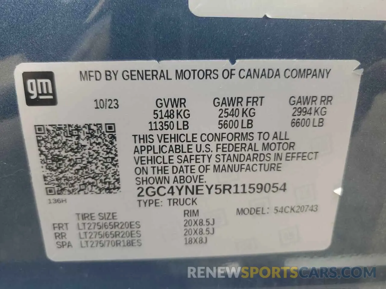 13 Photograph of a damaged car 2GC4YNEY5R1159054 CHEVROLET ALL Models 2024