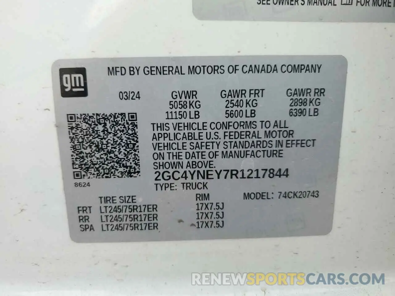 12 Photograph of a damaged car 2GC4YNEY7R1217844 CHEVROLET ALL Models 2024