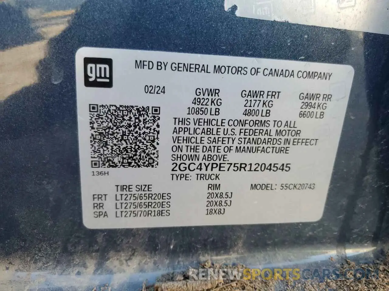 12 Photograph of a damaged car 2GC4YPE75R1204545 CHEVROLET ALL Models 2024