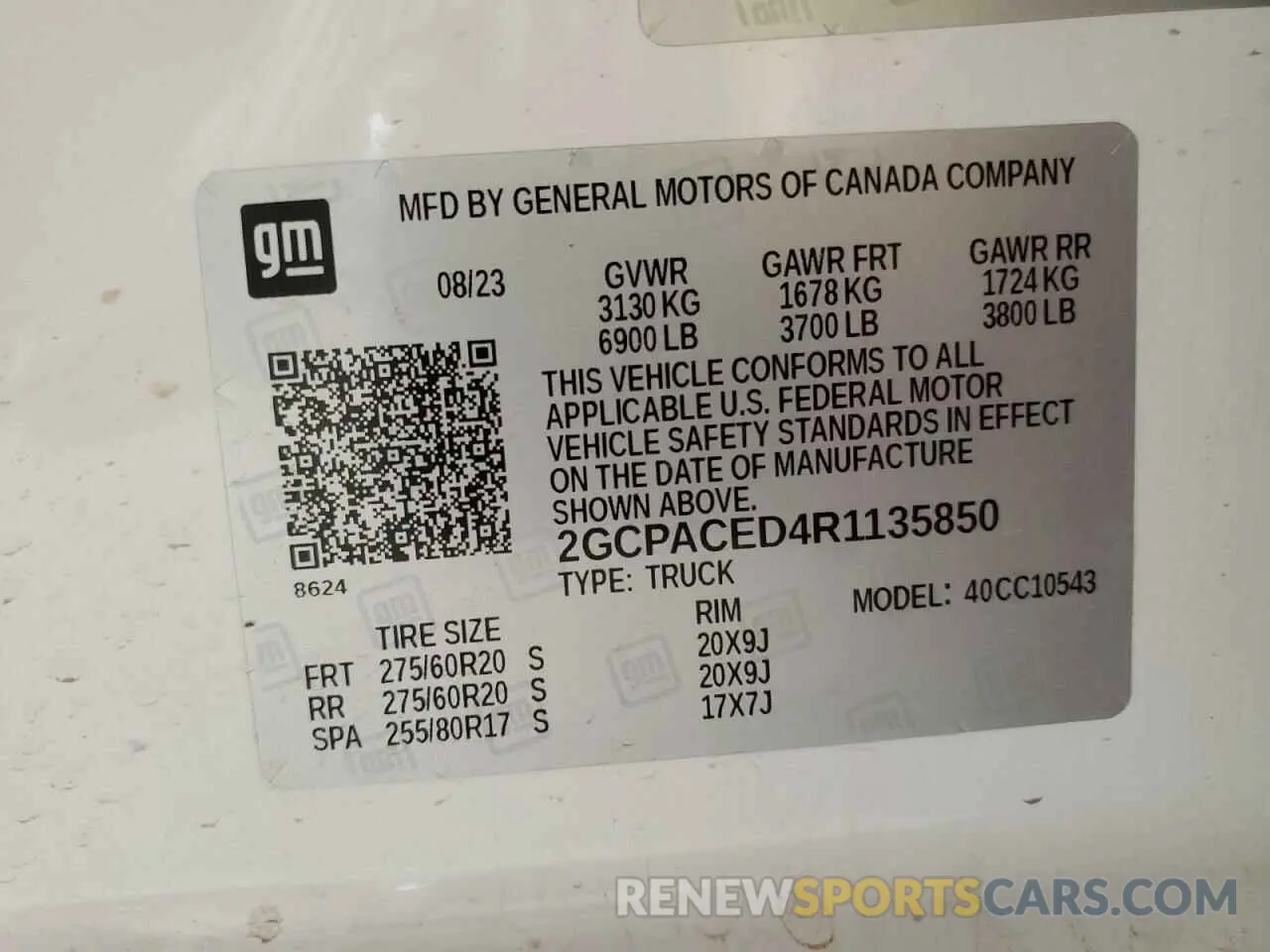 13 Photograph of a damaged car 2GCPACED4R1135850 CHEVROLET ALL Models 2024