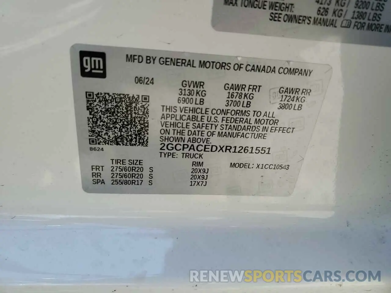 12 Photograph of a damaged car 2GCPACEDXR1261551 CHEVROLET ALL Models 2024