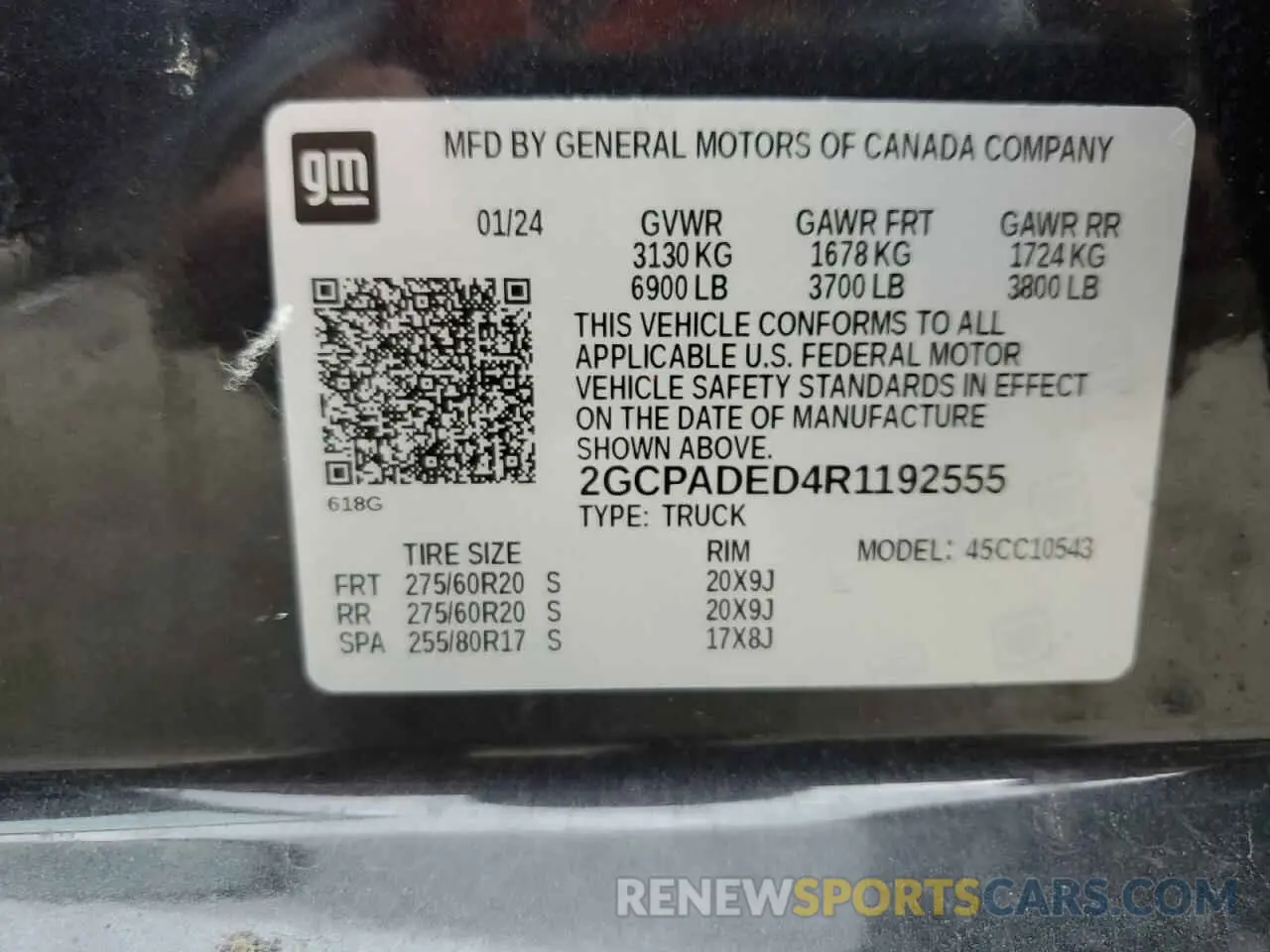 12 Photograph of a damaged car 2GCPADED4R1192555 CHEVROLET ALL Models 2024