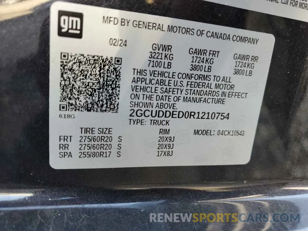12 Photograph of a damaged car 2GCUDDED0R1210754 CHEVROLET ALL Models 2024