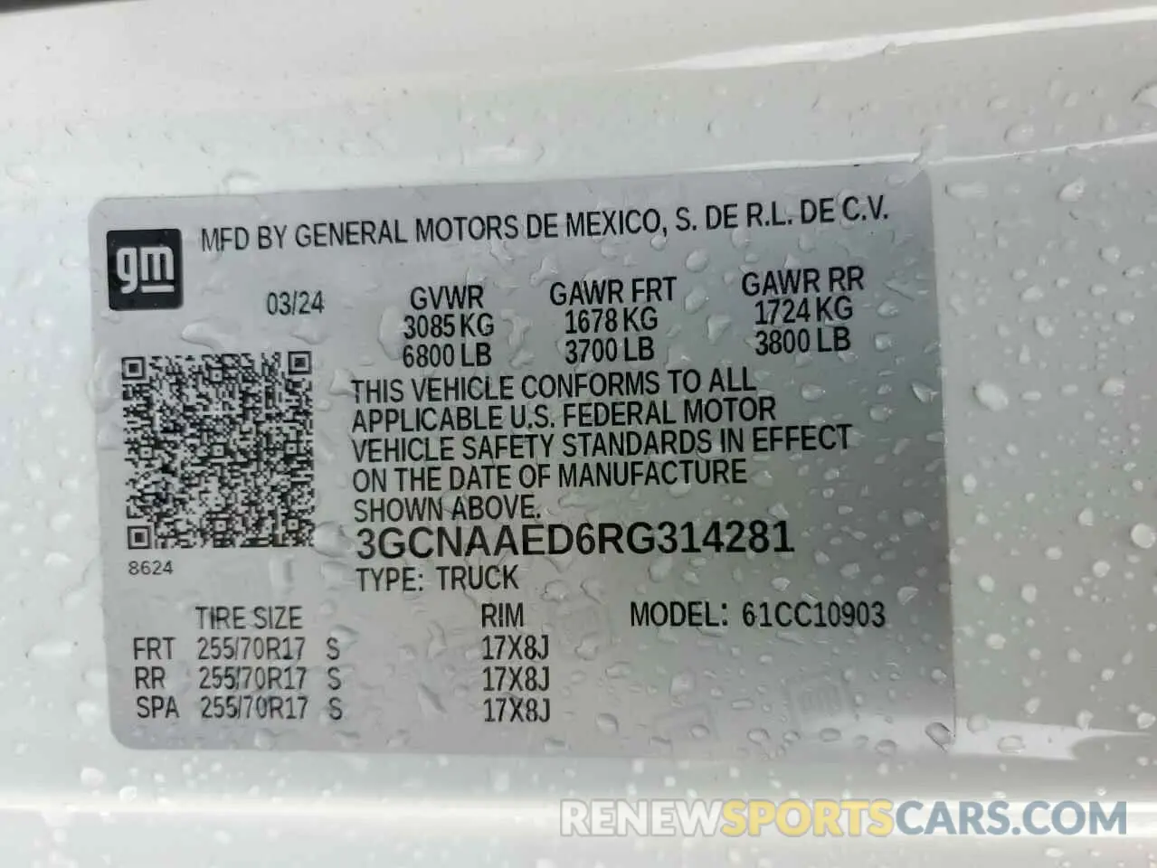 13 Photograph of a damaged car 3GCNAAED6RG314281 CHEVROLET ALL Models 2024