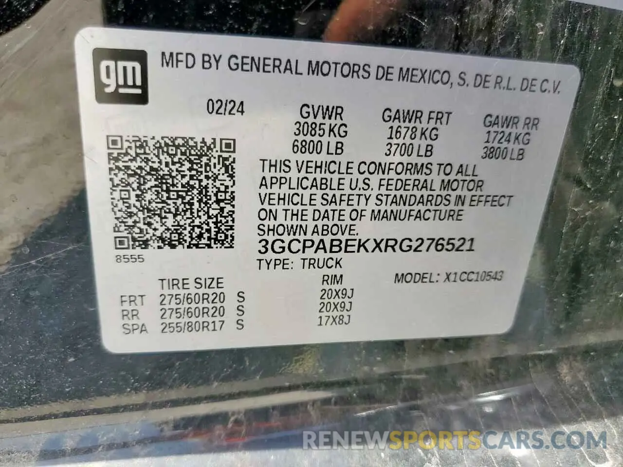 12 Photograph of a damaged car 3GCPABEKXRG276521 CHEVROLET ALL Models 2024