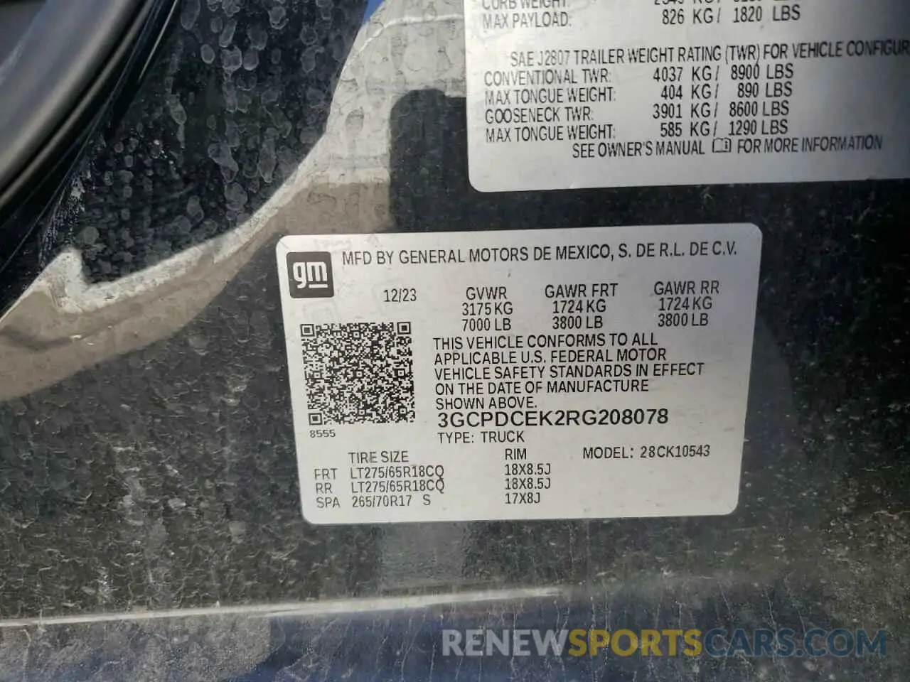 12 Photograph of a damaged car 3GCPDCEK2RG208078 CHEVROLET ALL Models 2024