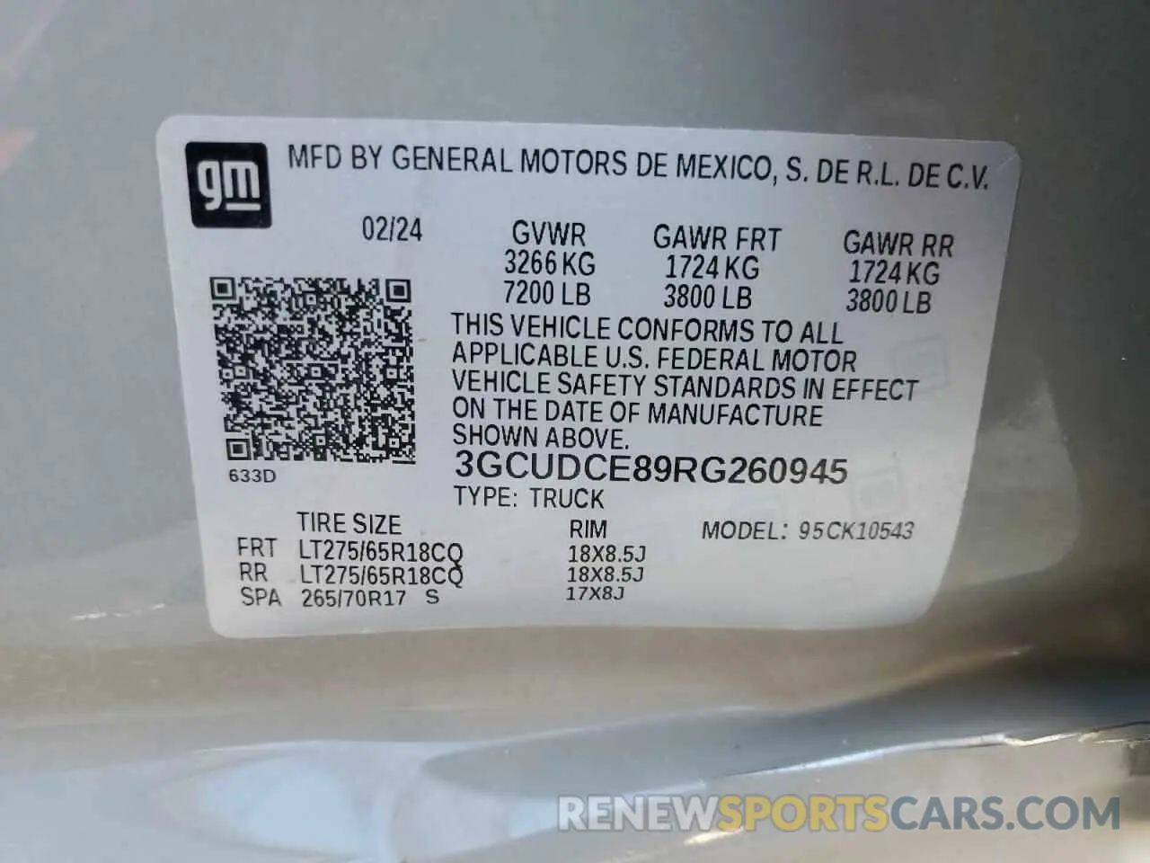 14 Photograph of a damaged car 3GCUDCE89RG260945 CHEVROLET ALL Models 2024