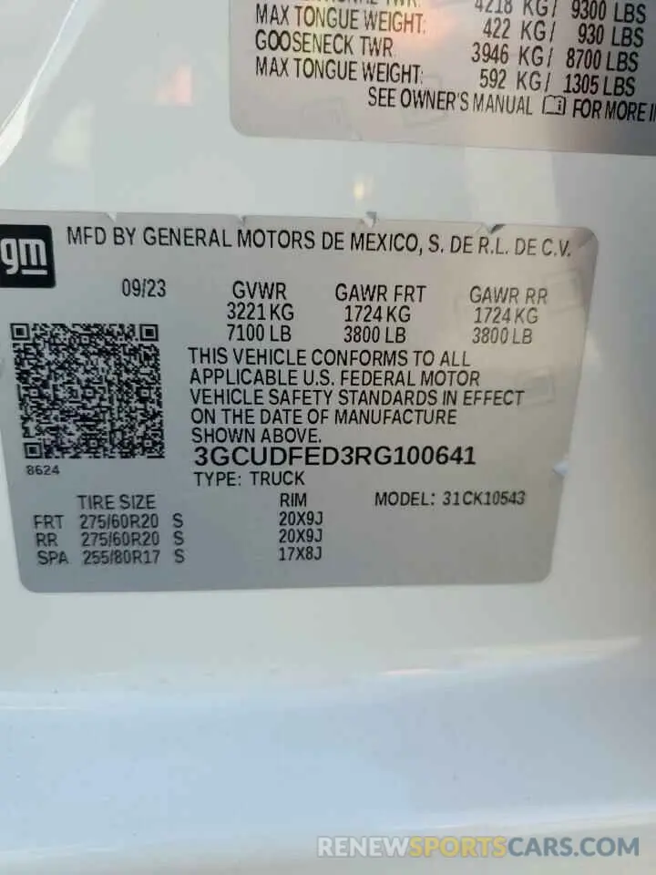 12 Photograph of a damaged car 3GCUDFED3RG100641 CHEVROLET ALL Models 2024