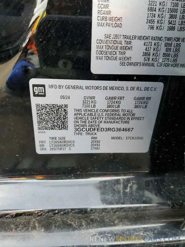 12 Photograph of a damaged car 3GCUDFED3RG364667 CHEVROLET ALL Models 2024