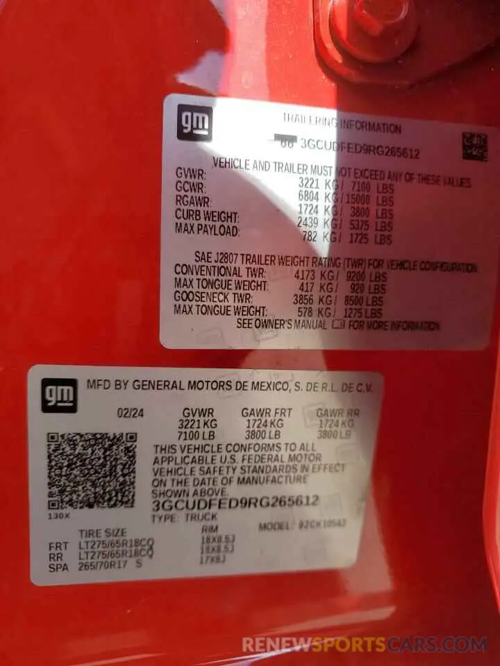 12 Photograph of a damaged car 3GCUDFED9RG265612 CHEVROLET ALL Models 2024