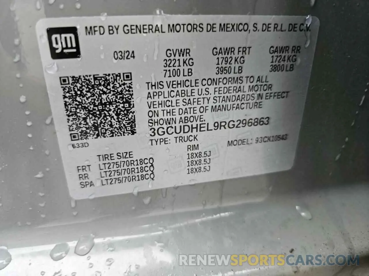 11 Photograph of a damaged car 3GCUDHEL9RG296863 CHEVROLET ALL Models 2024