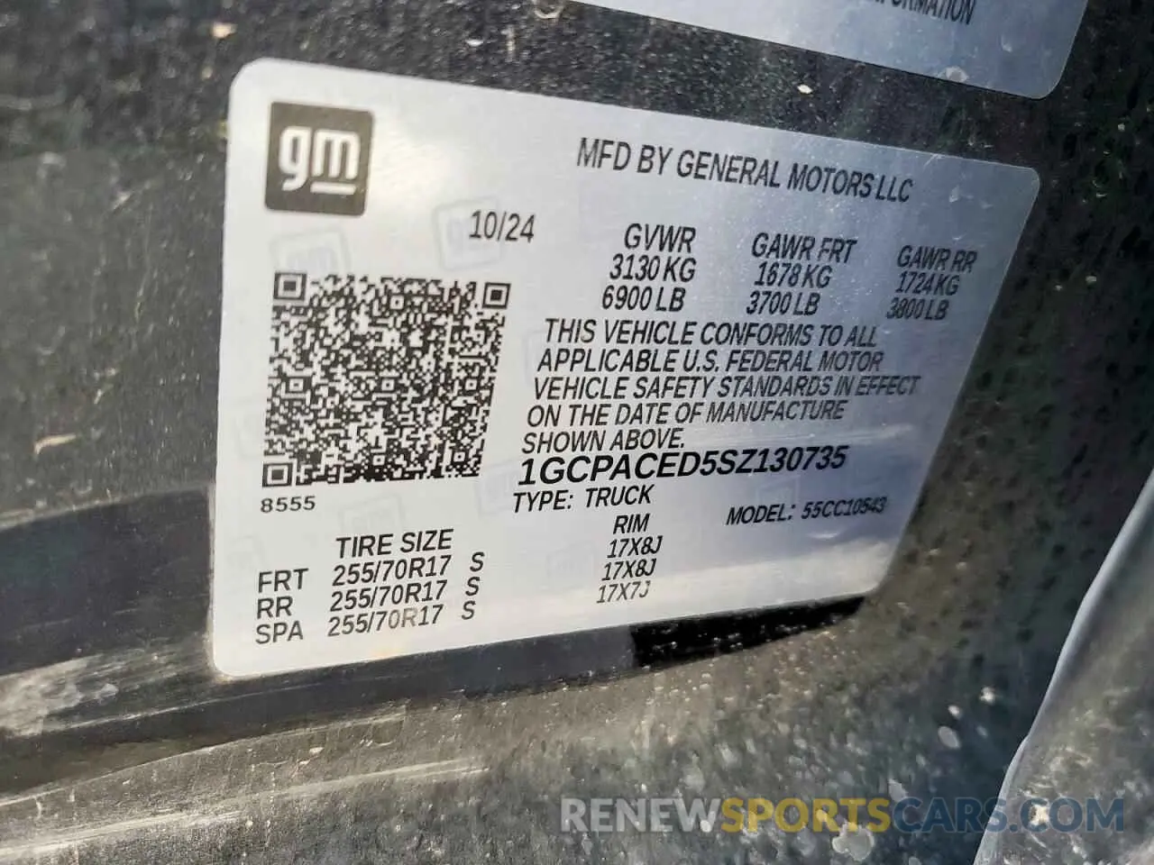 12 Photograph of a damaged car 1GCPACED5SZ130735 CHEVROLET ALL Models 2025