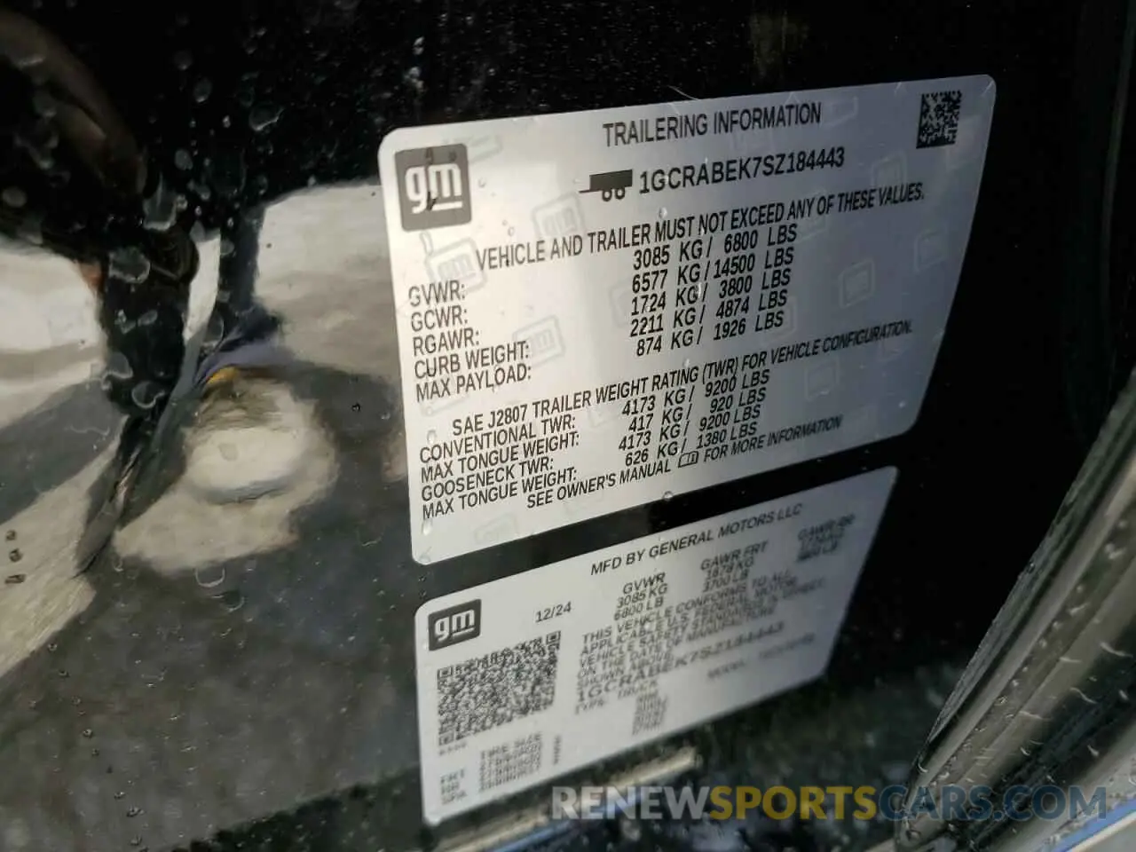 12 Photograph of a damaged car 1GCRABEK7SZ184443 CHEVROLET ALL Models 2025