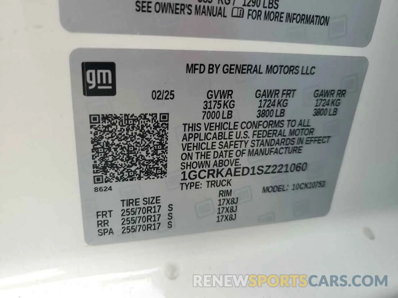 12 Photograph of a damaged car 1GCRKAED1SZ221060 CHEVROLET ALL Models 2025