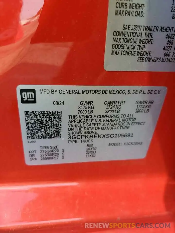 12 Photograph of a damaged car 3GCPKBEKXSG105691 CHEVROLET ALL Models 2025