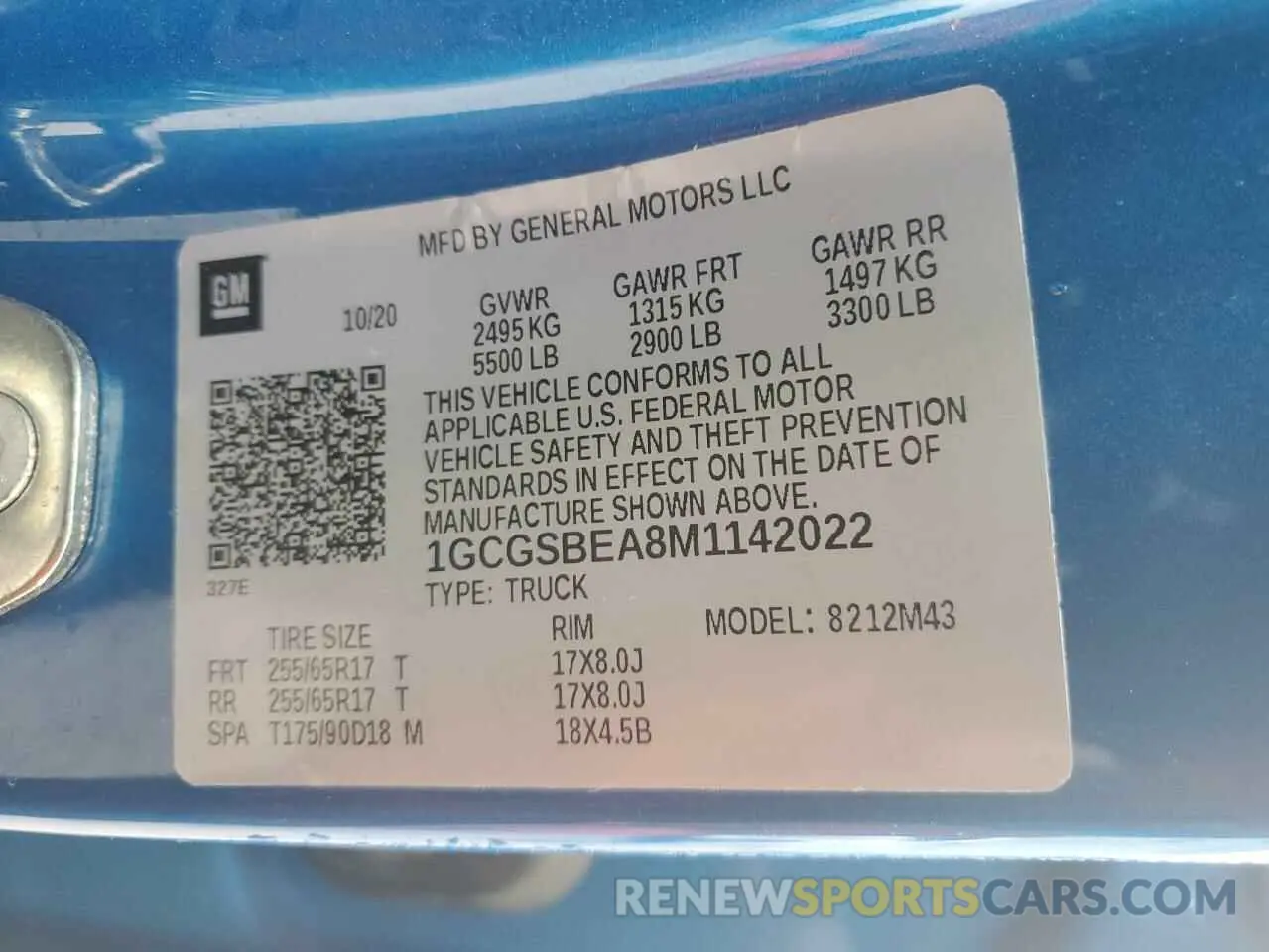 13 Photograph of a damaged car 1GCGSBEA8M1142022 CHEVROLET ALL OTHER 2021