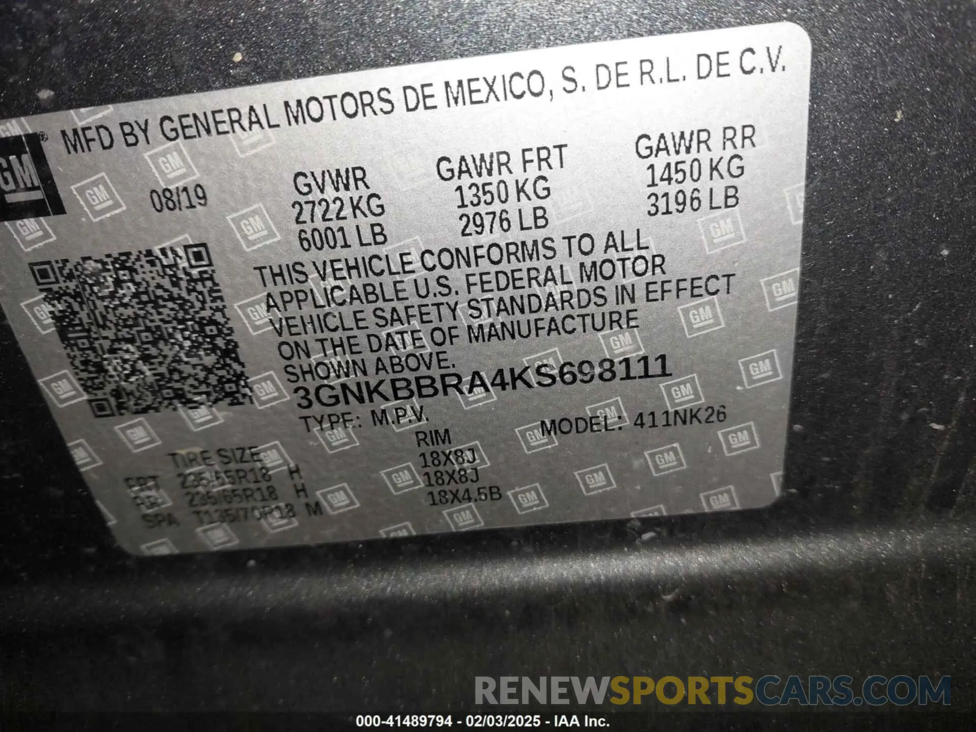 9 Photograph of a damaged car 3GNKBBRA4KS698111 CHEVROLET BLAZER 2019