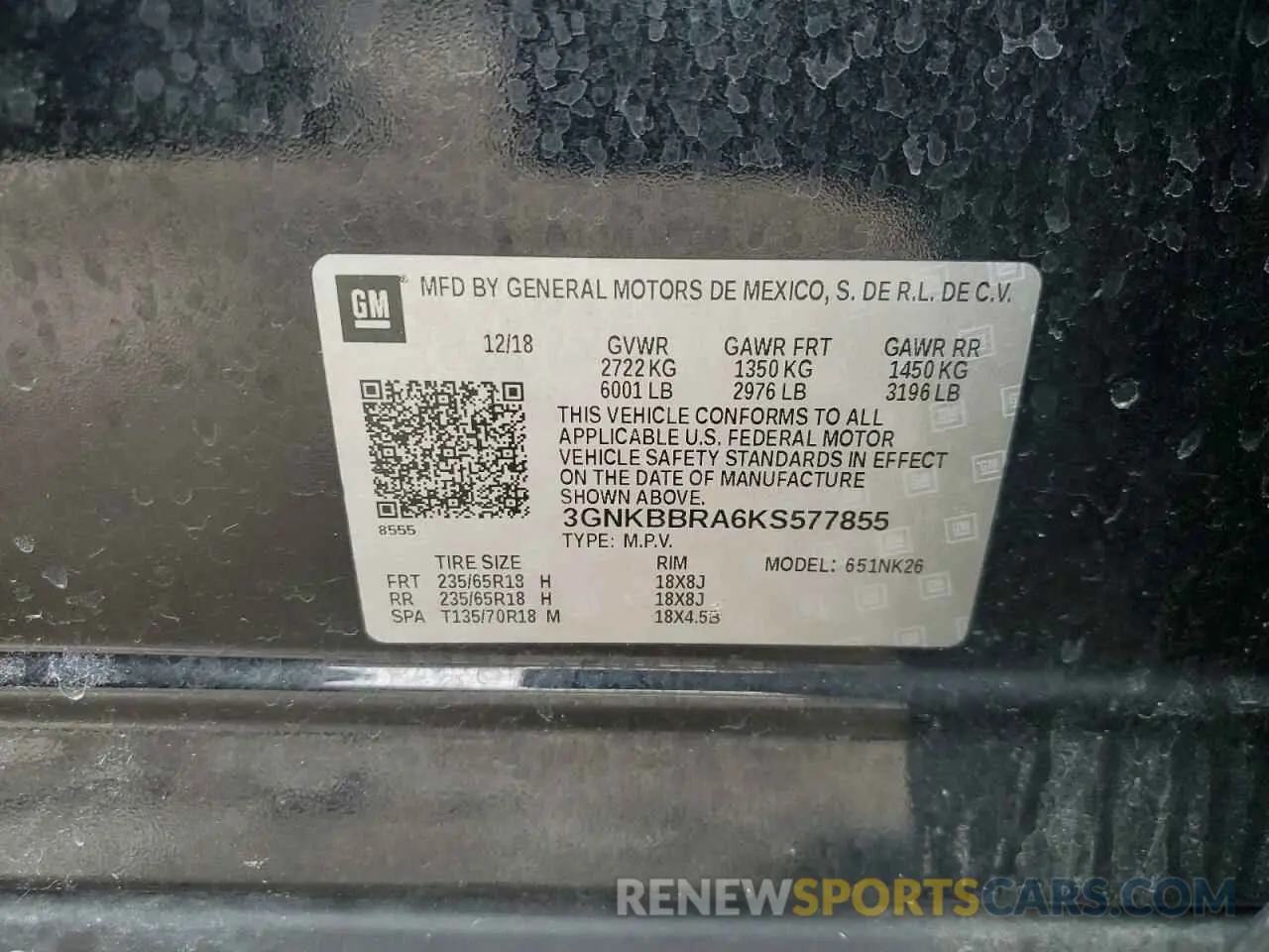 14 Photograph of a damaged car 3GNKBBRA6KS577855 CHEVROLET BLAZER 2019