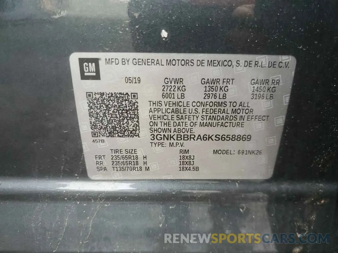 13 Photograph of a damaged car 3GNKBBRA6KS658869 CHEVROLET BLAZER 2019