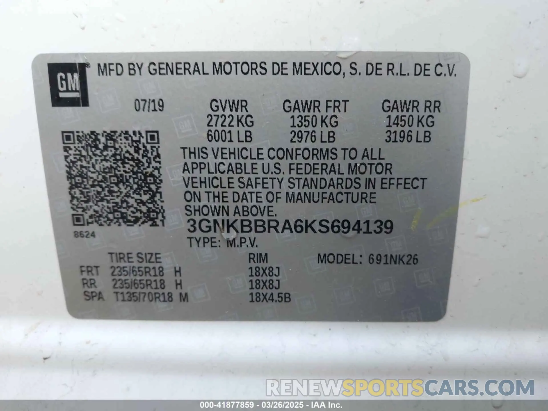 9 Photograph of a damaged car 3GNKBBRA6KS694139 CHEVROLET BLAZER 2019