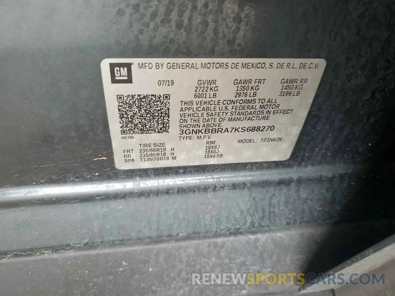 13 Photograph of a damaged car 3GNKBBRA7KS688270 CHEVROLET BLAZER 2019