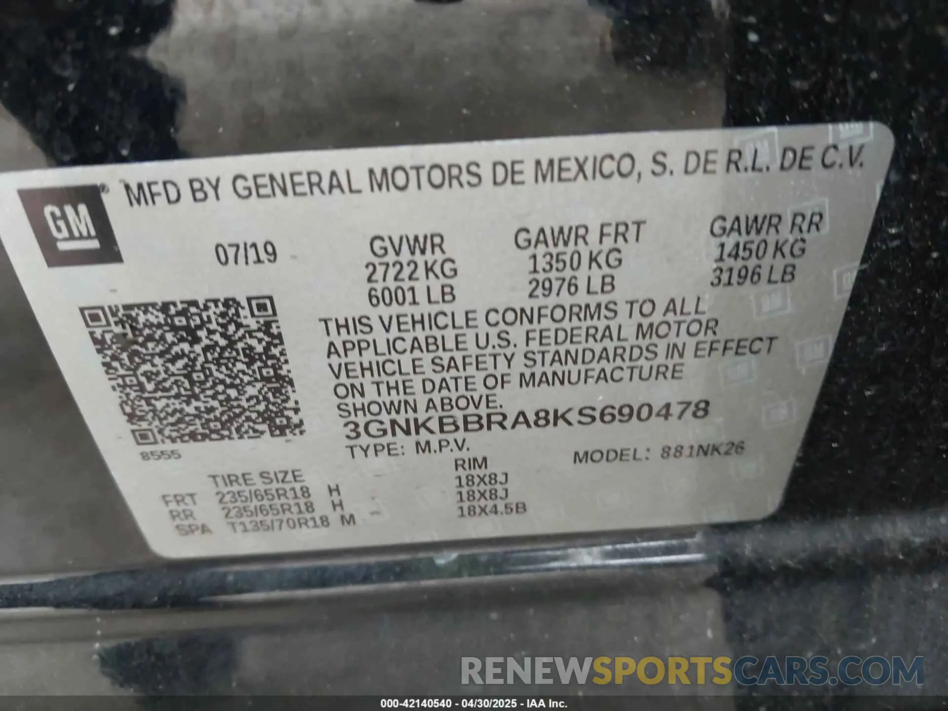 9 Photograph of a damaged car 3GNKBBRA8KS690478 CHEVROLET BLAZER 2019