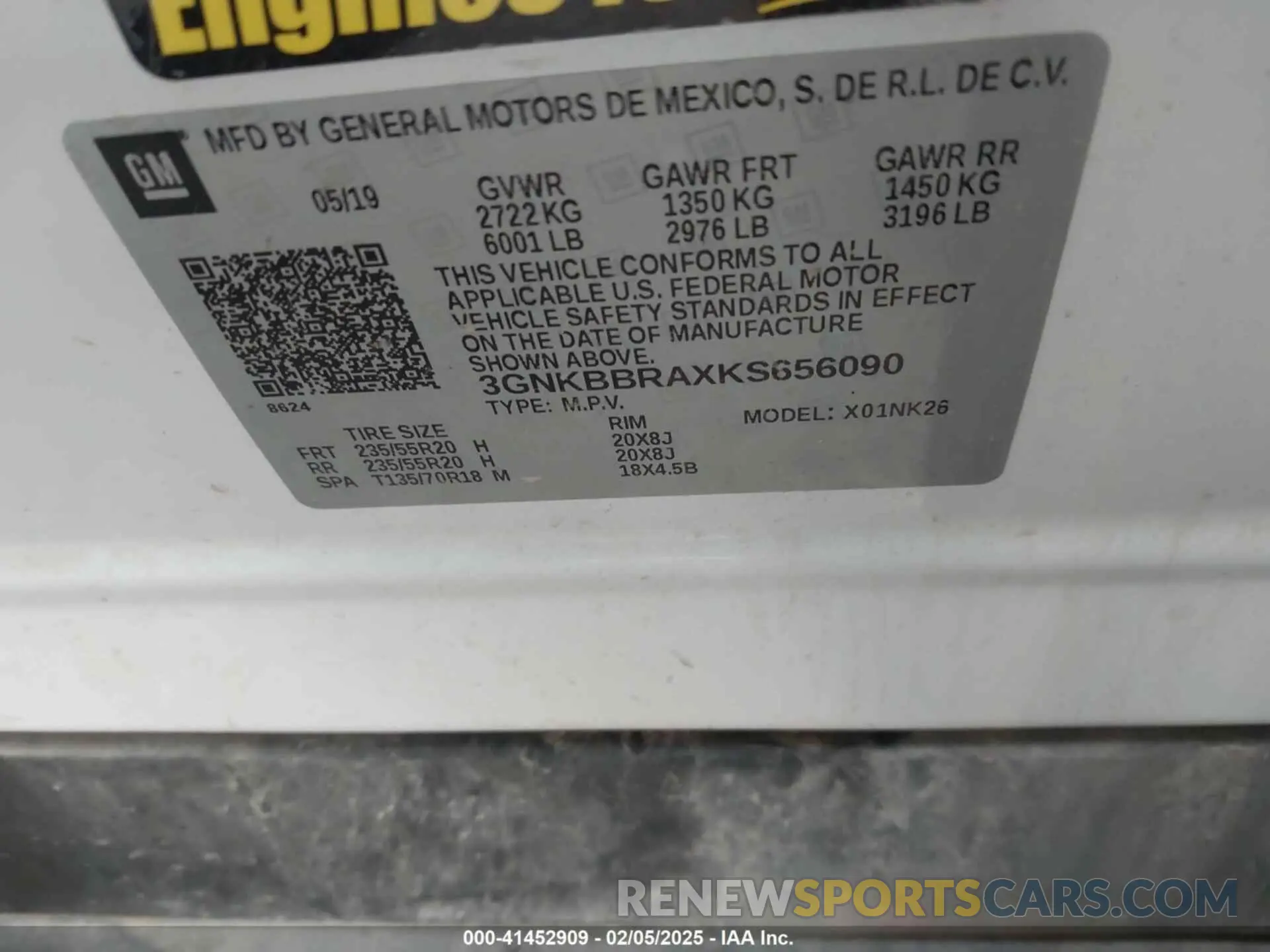 9 Photograph of a damaged car 3GNKBBRAXKS656090 CHEVROLET BLAZER 2019