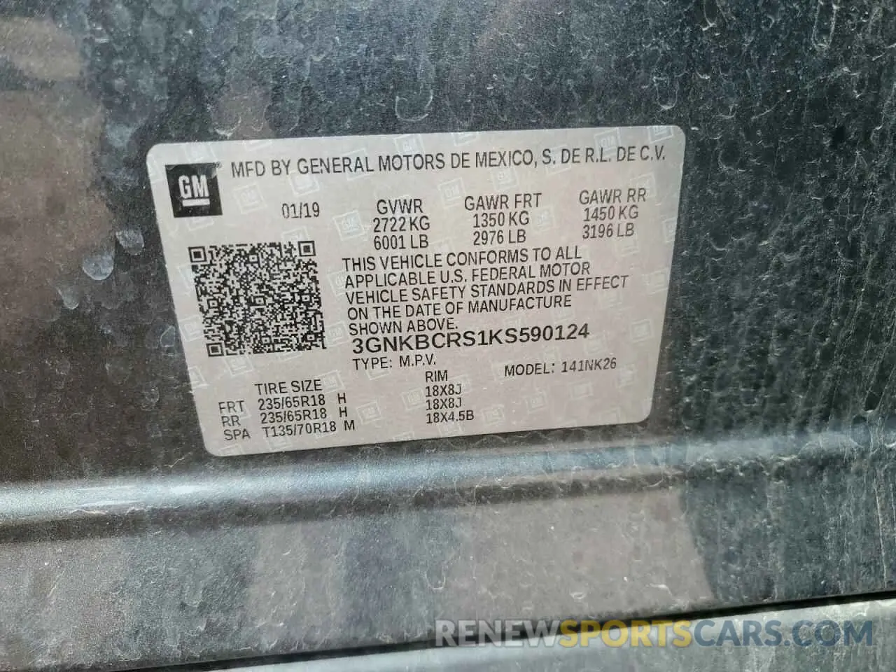 12 Photograph of a damaged car 3GNKBCRS1KS590124 CHEVROLET BLAZER 2019
