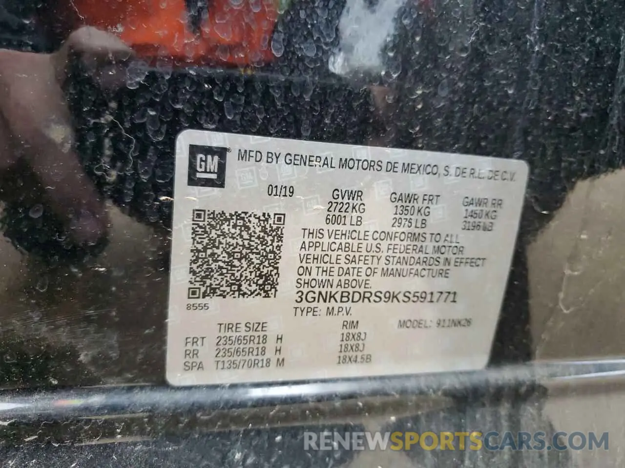 13 Photograph of a damaged car 3GNKBDRS9KS591771 CHEVROLET BLAZER 2019