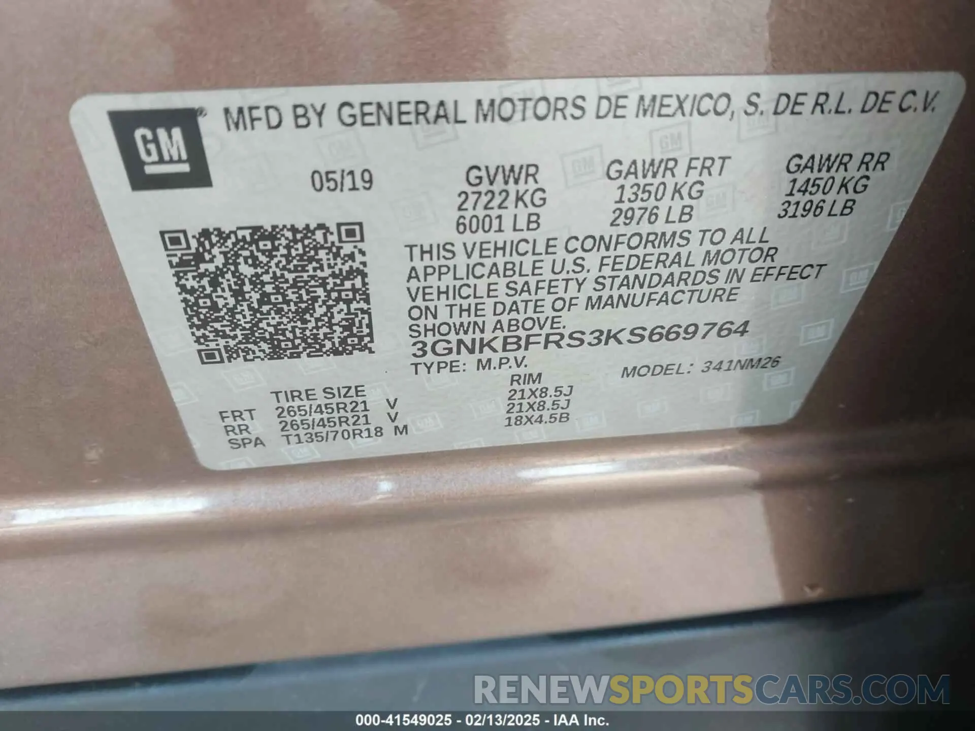 9 Photograph of a damaged car 3GNKBFRS3KS669764 CHEVROLET BLAZER 2019