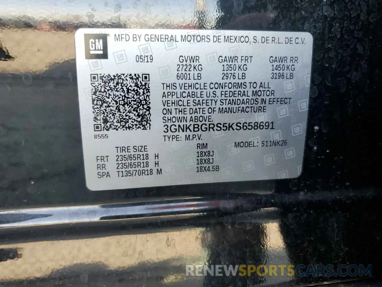 13 Photograph of a damaged car 3GNKBGRS5KS658691 CHEVROLET BLAZER 2019