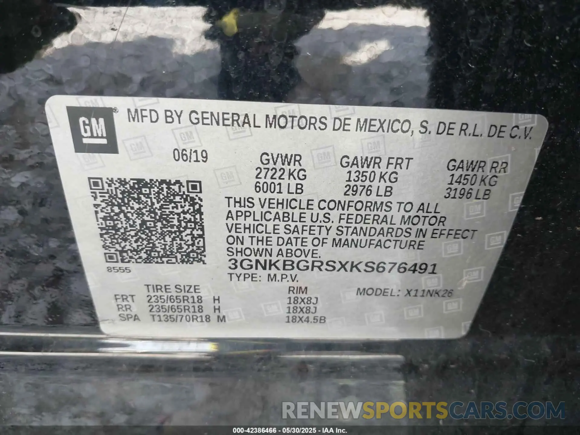 9 Photograph of a damaged car 3GNKBGRSXKS676491 CHEVROLET BLAZER 2019