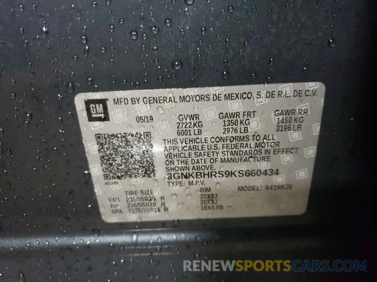 12 Photograph of a damaged car 3GNKBHRS9KS660434 CHEVROLET BLAZER 2019