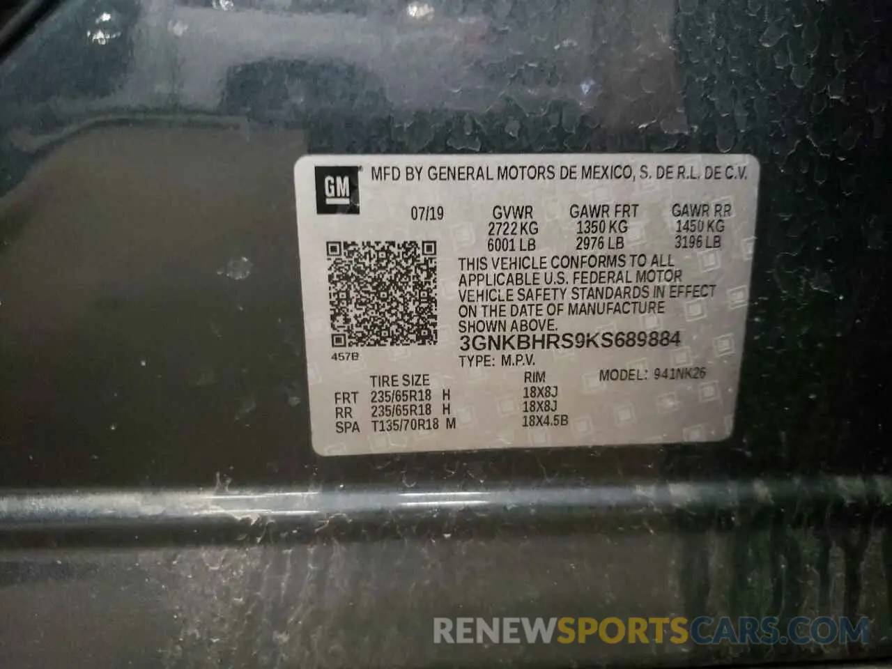13 Photograph of a damaged car 3GNKBHRS9KS689884 CHEVROLET BLAZER 2019