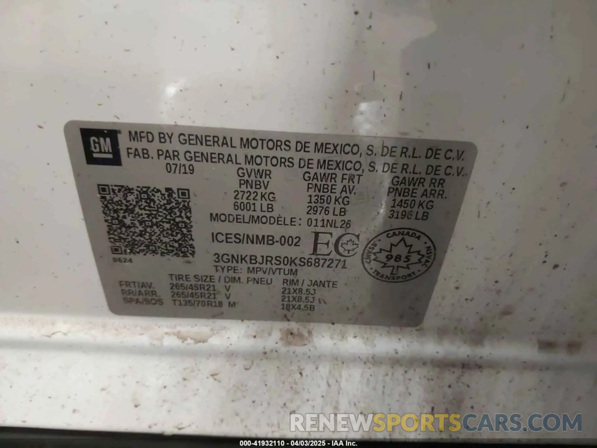 9 Photograph of a damaged car 3GNKBJRS0KS687271 CHEVROLET BLAZER 2019