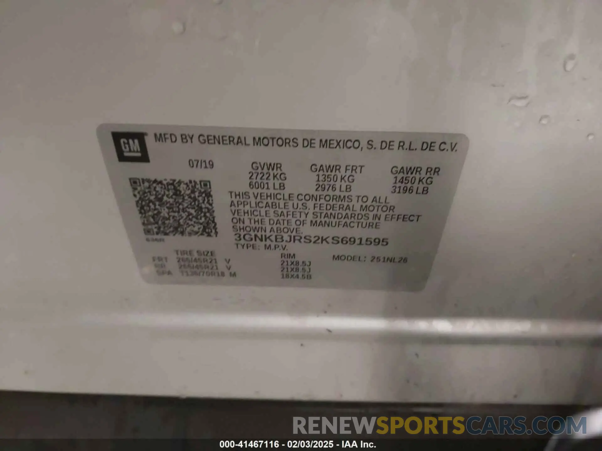 9 Photograph of a damaged car 3GNKBJRS2KS691595 CHEVROLET BLAZER 2019