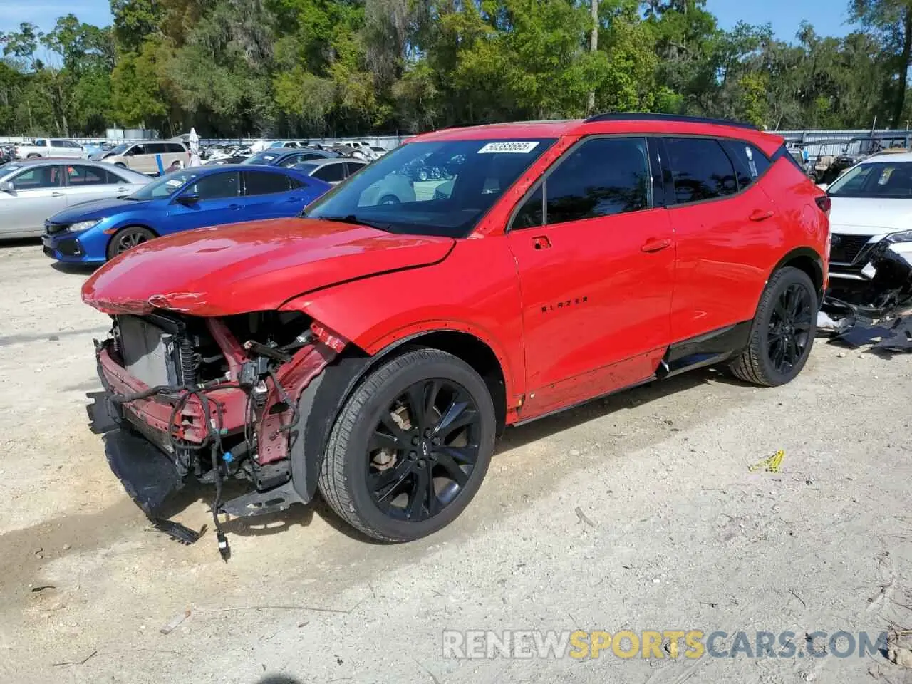 1 Photograph of a damaged car 3GNKBJRS7KS702896 CHEVROLET BLAZER 2019